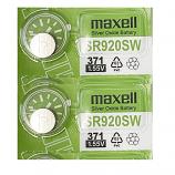 Maxell 371 SR920SW SR69 AG6 L921 Silver Oxide Button Battery Green Card (2 Pieces)